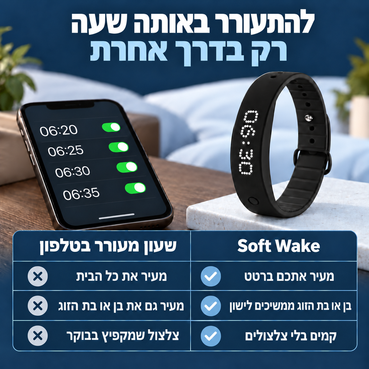 ™Soft Wake - צמיד להשכמה שקטה